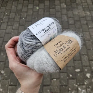 iba 1ks! Balíček 19 - 1x Cotton Merino Tweed + 1x Brushed Alpaca Silk