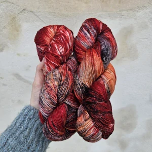 Sock Aura - 455 Fascinacion - ohnivá tenká 100% merino vlna