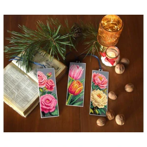 Sada na vyšívanie 3 záložiek - VRÁTANE muliniek - SA8714