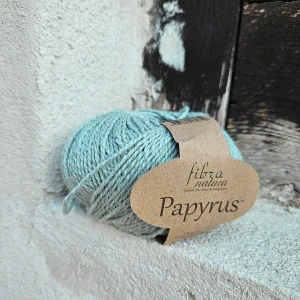 Papyrus 19 - vintage sivo zelenkavá priadza z bavlny a hodvábu