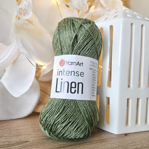 Intense Linen 4121 - olivovo zelená priadza z ľanu a viskózy