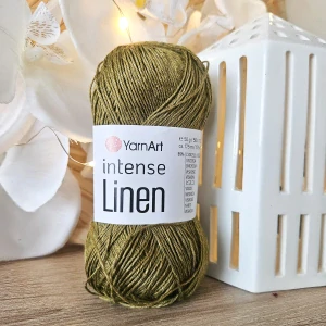 Intense Linen 4120 - olivovo zelená priadza z ľanu a viskózy