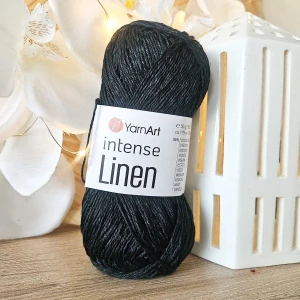 Intense Linen 4135 - čierna priadza z ľanu a viskózy