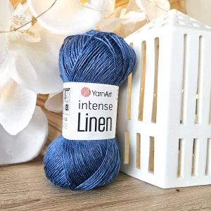 Intense Linen 4128 - tmavšia denim modrá priadza z ľanu a viskózy