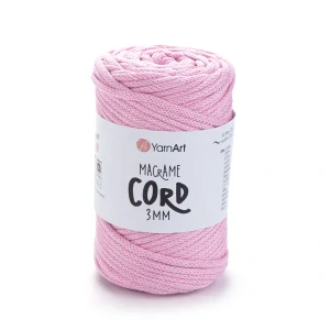 Macrame Cord 3mm 762 - ružová špagátová priadza