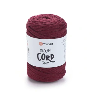 Macrame Cord 3mm 781 - bordová špagátová priadza
