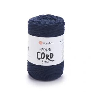 Macrame Cord 3mm 784 - tmavo modrá špagátová priadza