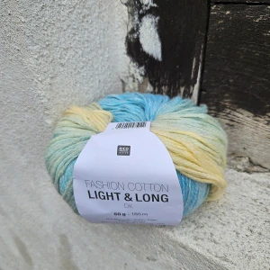 iba 10ks! Fashion Cotton Light & Long DK - tyrkys žltá zmesová striekano melírovaná vlna
