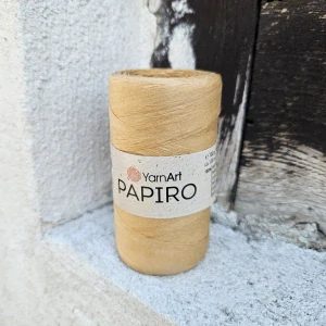 Papiro 1315 - zlato bežová priadza z rafiového papiera