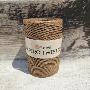 Papiro Twisted 1316 - tmavo hnedá priadza z rafiového papiera