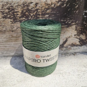 Papiro Twisted 1312 - tmavo zelená priadza z rafiového papiera