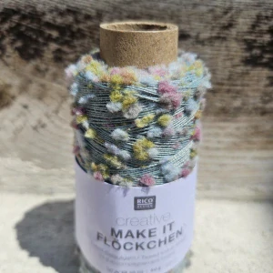 Iba 3ks! Make It Flöckchen 004 - vintage morská tenká pripletacia priadza s nopkami
