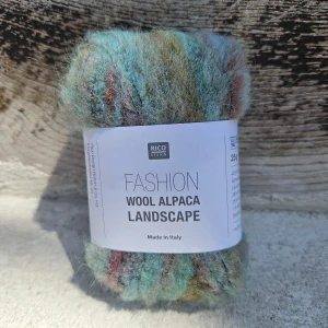 Fashion Wool Alpaca Landscape 007 - vintage zelenkavá zmesová tenká vlna