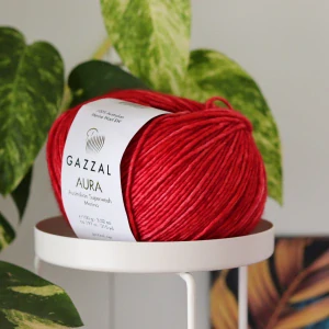 Aura 164 - červená 100% vlna superwash z austrálskeho merina