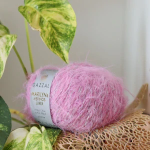 Marilyn & Merinos Lurex 8255L - ružová chlpatá vlna so strieborným lesklým vláknom