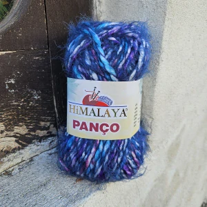 Panco 62609 - modro fialková mäkká chlpatá hrubšia vlna