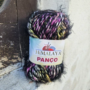 Panco 62608 - čierno farebná mäkká chlpatá hrubšia vlna