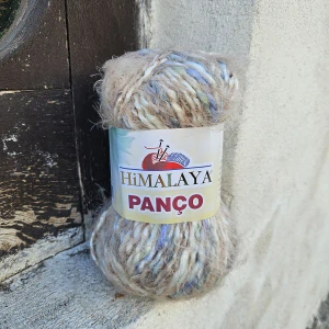 Panco 62617 - bežovo zeleno modrastá mäkká chlpatá hrubšia vlna