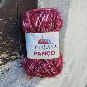 Panco 62614 - vínovo cyklámenková mäkká chlpatá hrubšia vlna