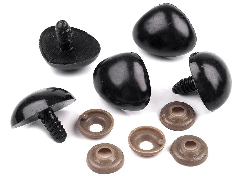Plastový čierny bezpečnostný nos na hračky "XL" - 23x18mm