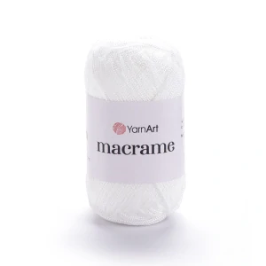 Macrame 154 - Biela špagátová lesklá háčkovacia priadza