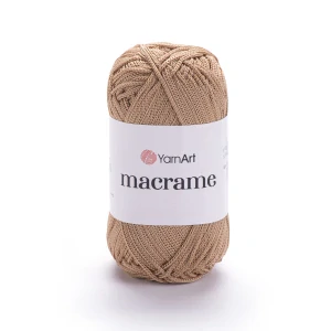 Macrame 131- Svetlo kávovo hnedo ružová špagátová lesklá háčkovacia priadza