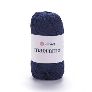 Macrame 162 - Tmavo modrá špagátová lesklá háčkovacia priadza