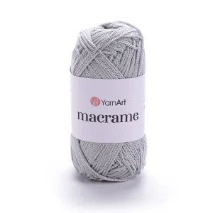 Macrame 149 - Striebristo sivá špagátová lesklá háčkovacia priadza