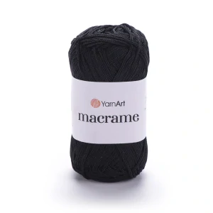 Macrame 148 - Čierna špagátová lesklá háčkovacia priadza