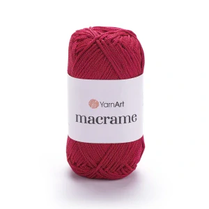 Macrame 143 - Malinovo červená špagátová lesklá háčkovacia priadza