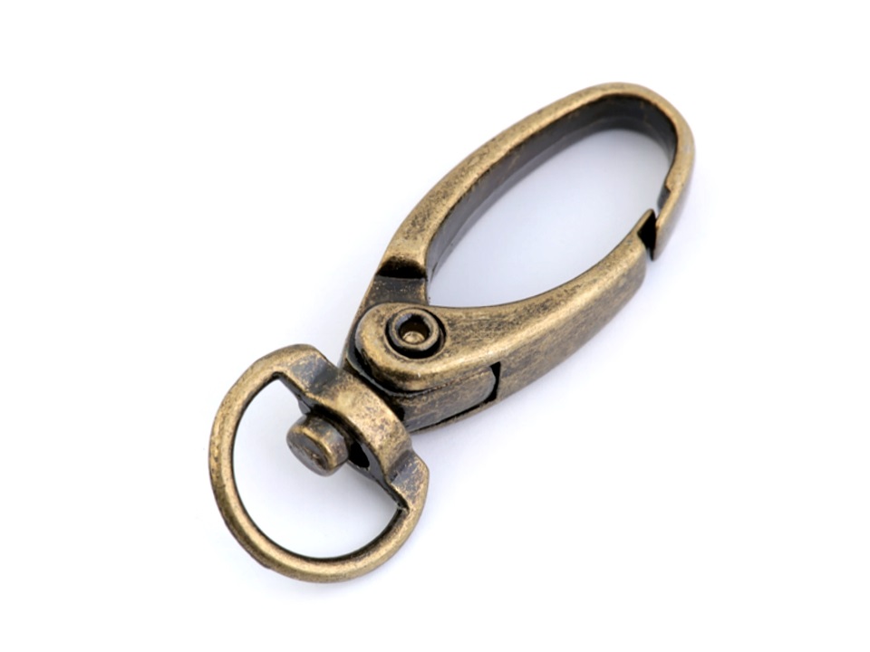 Staromosadz otočná oválna kovová karabína prievlak 10 mm (13mm x 38mm)