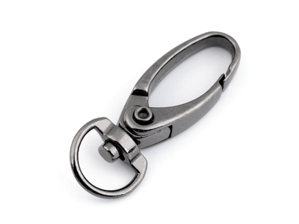 Čierny nikel otočná oválna kovová karabína prievlak 10 mm (13mm x 38mm)