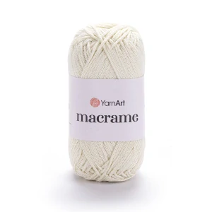 Macrame 137 - Jemná smotanová špagátová lesklá háčkovacia priadza