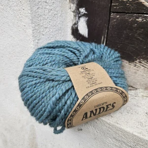 Andes MIX 7130 - Vintage morská modro zelená striekaná zimná hrubšia zmesová vlna