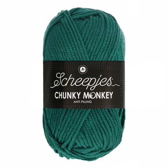 Stredne petrolej zelená 1062 "Evergreen" hrubšia detská vlna Chunky Monkey antipilling úprava