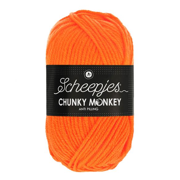 Neon oranžová 1256 "Neon Orange" hrubšia detská vlna Chunky Monkey antipilling úprava