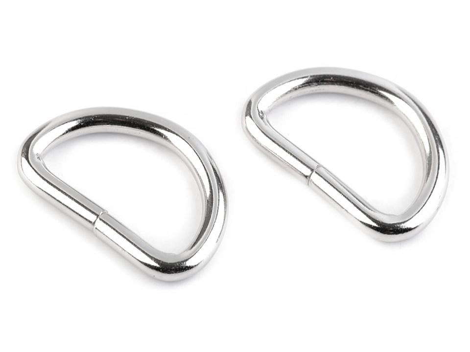 Strieborný polokrúžok na opasok šírka 32 mm plochý