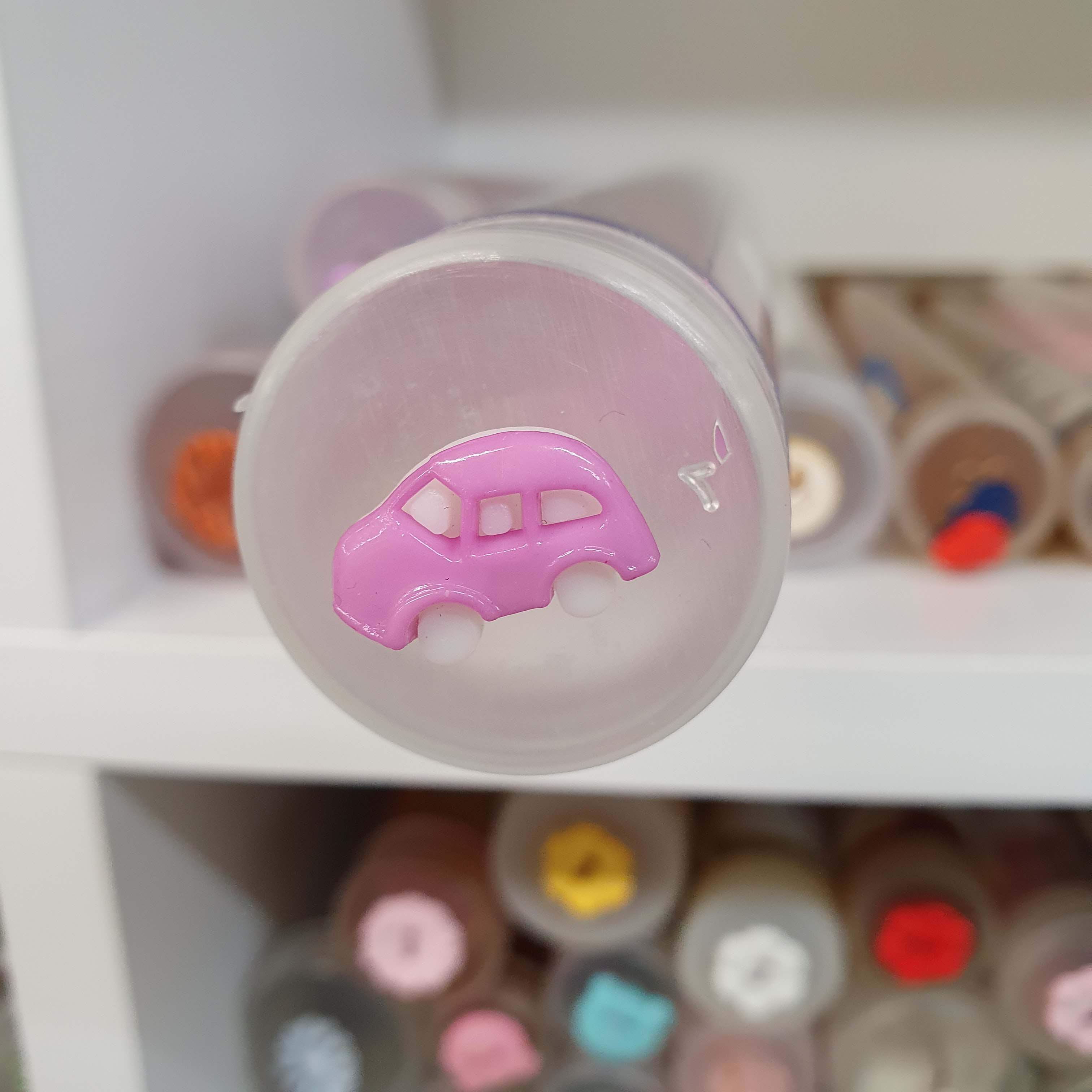 Detský gombík - auto sv fialové cca 1,6cm