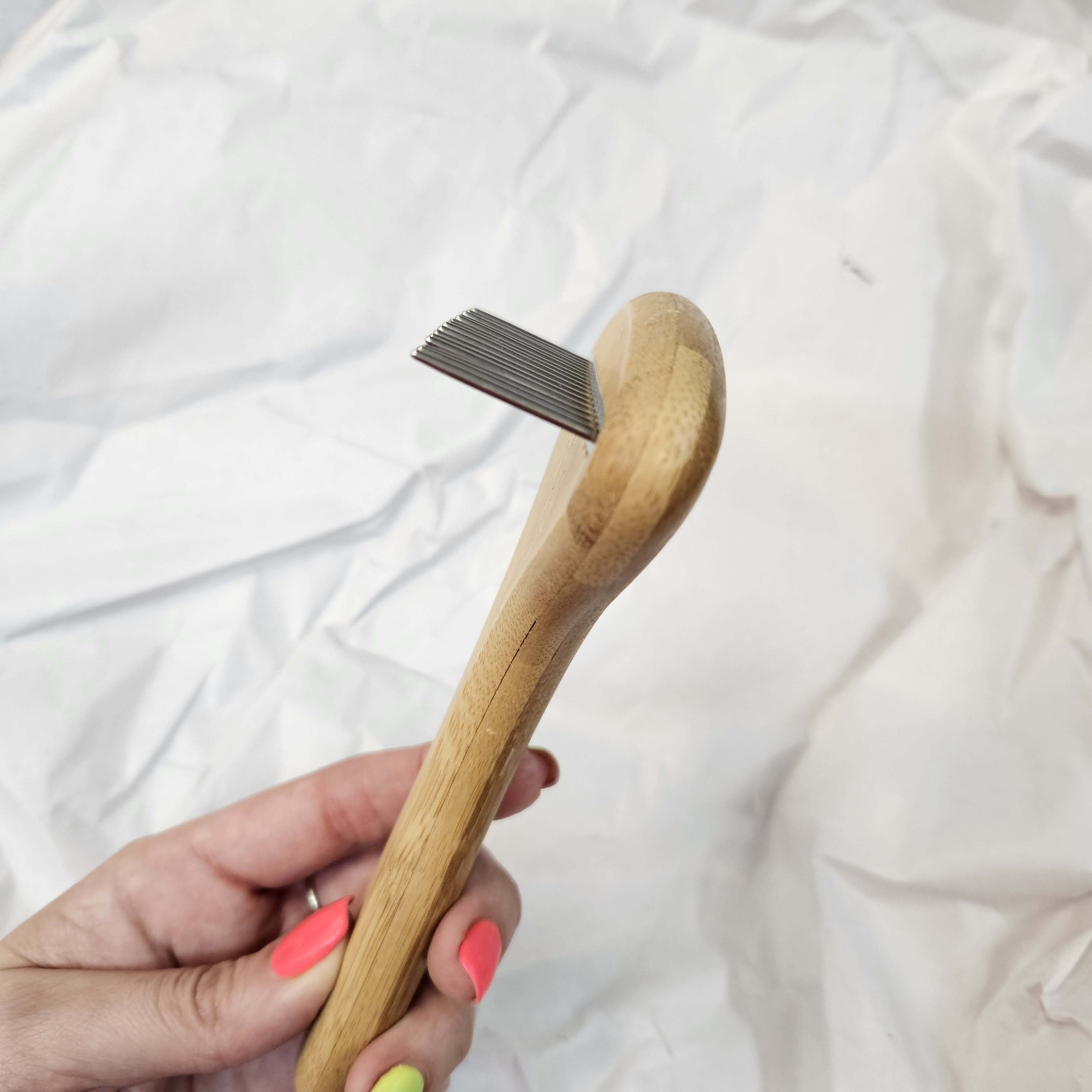 Kefa na macrame bambusová - 1 rad zubov