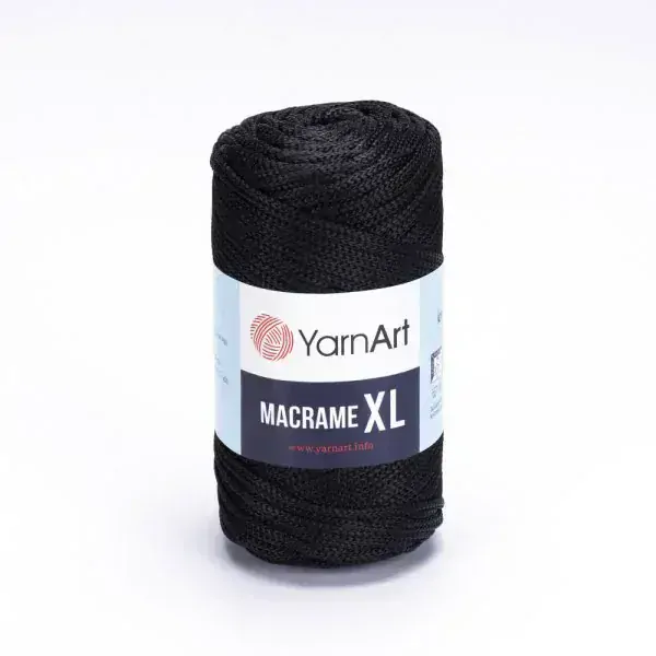 Macrame XL 148 - čierna hrubšia špagátová priadza