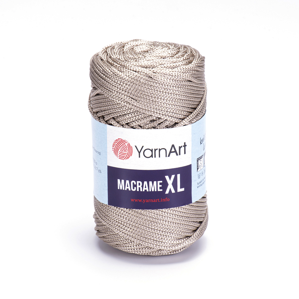 Macrame XL 156 - sivo piesková hrubšia špagátová priadza