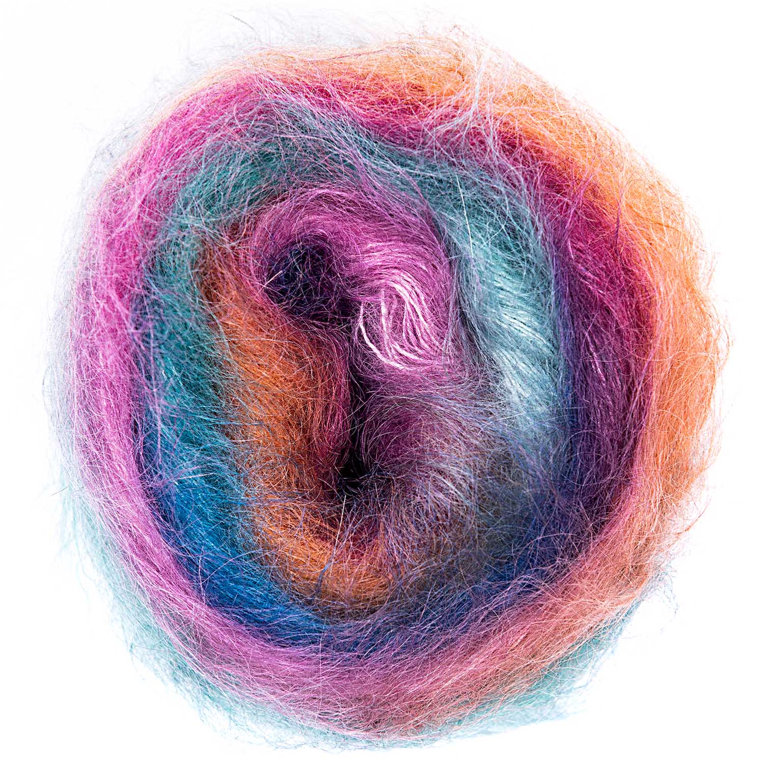 004 Super Kid Mohair ♥ Silk Print "Wind" - tenká dúhová mohérová vlna s hodvábom