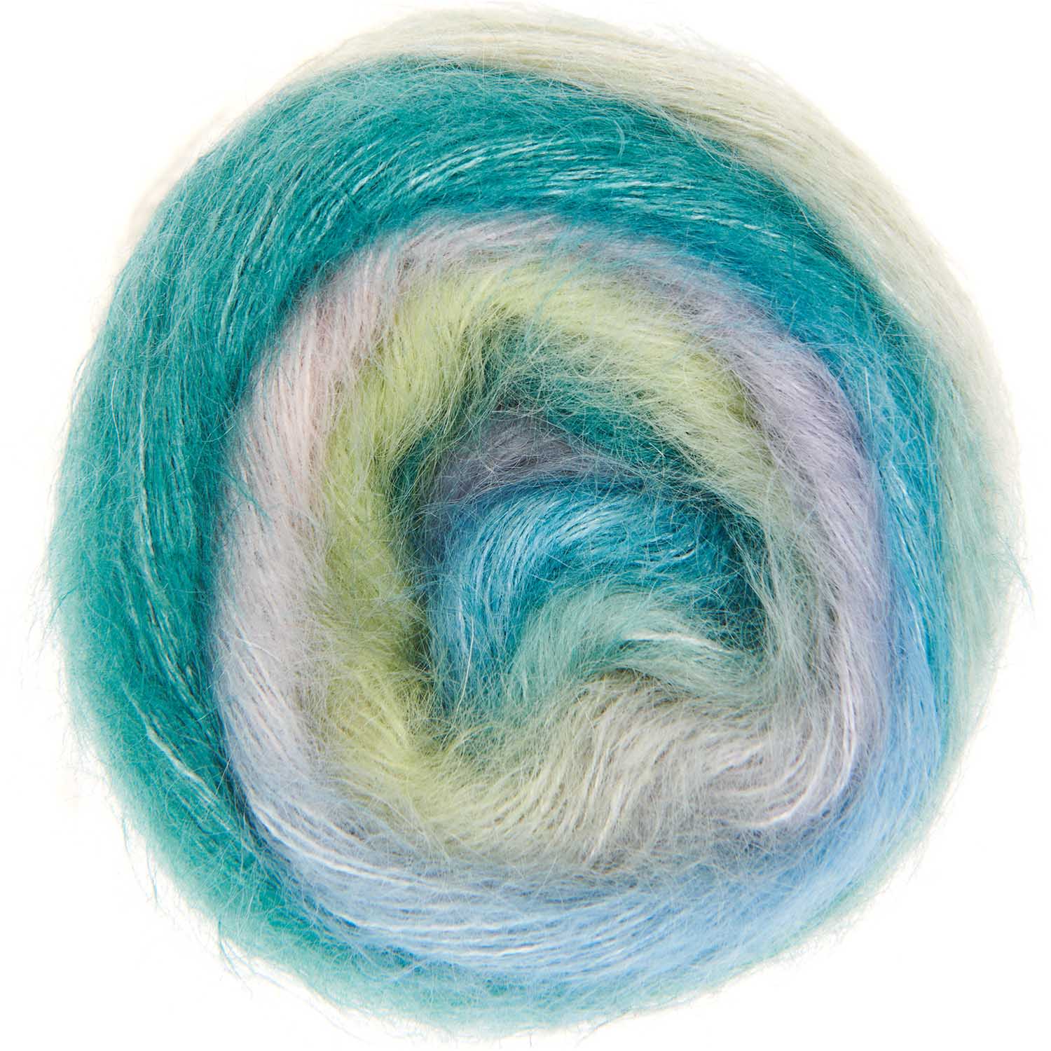 011 Super Kid Mohair ♥ Silk Print "Spring" - tenká morská mohérová vlna s hodvábom