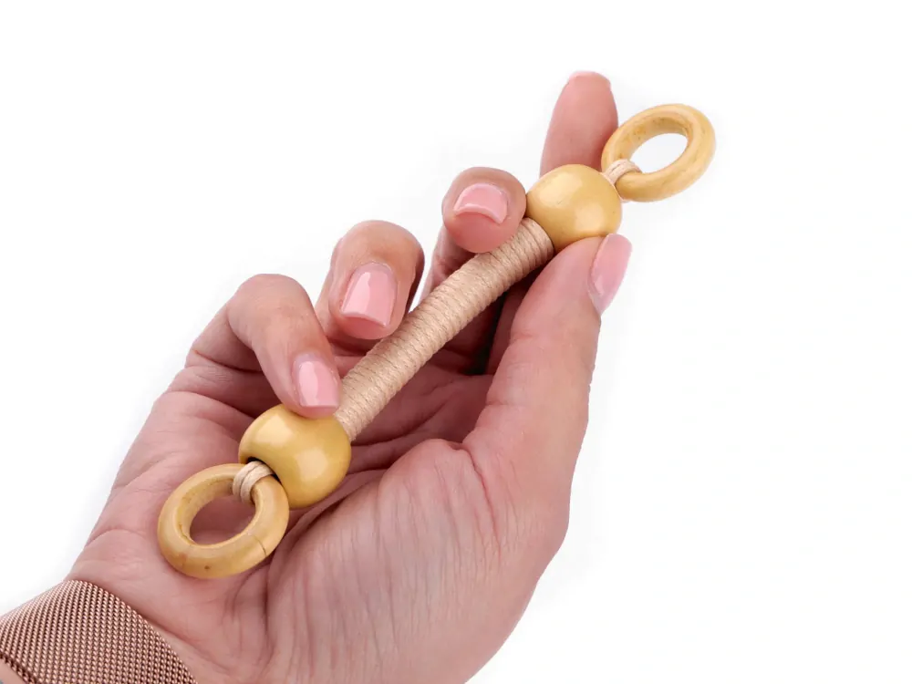 Ucho na detské tašky s krúžkami dĺžka 15 cm / 1ks
