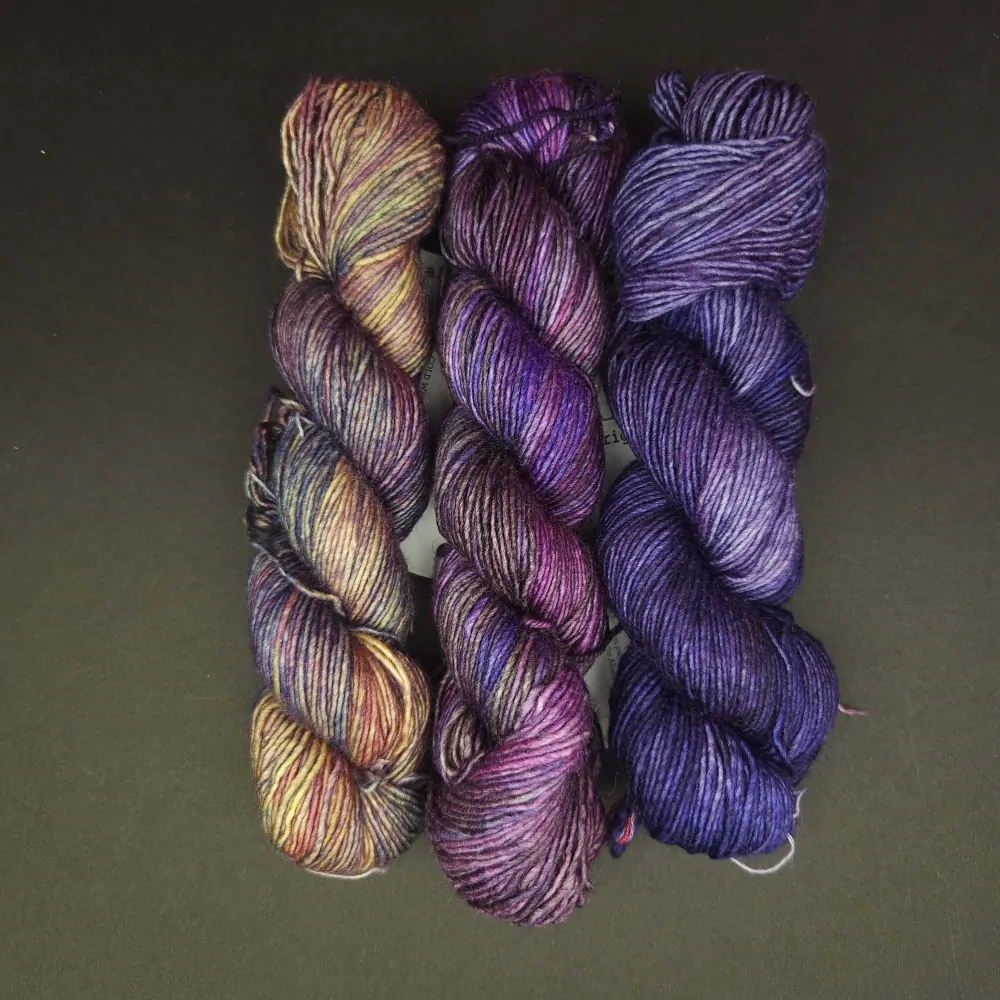 iba 3ks! Tmavšia fialková Silky Merino Malabrigo