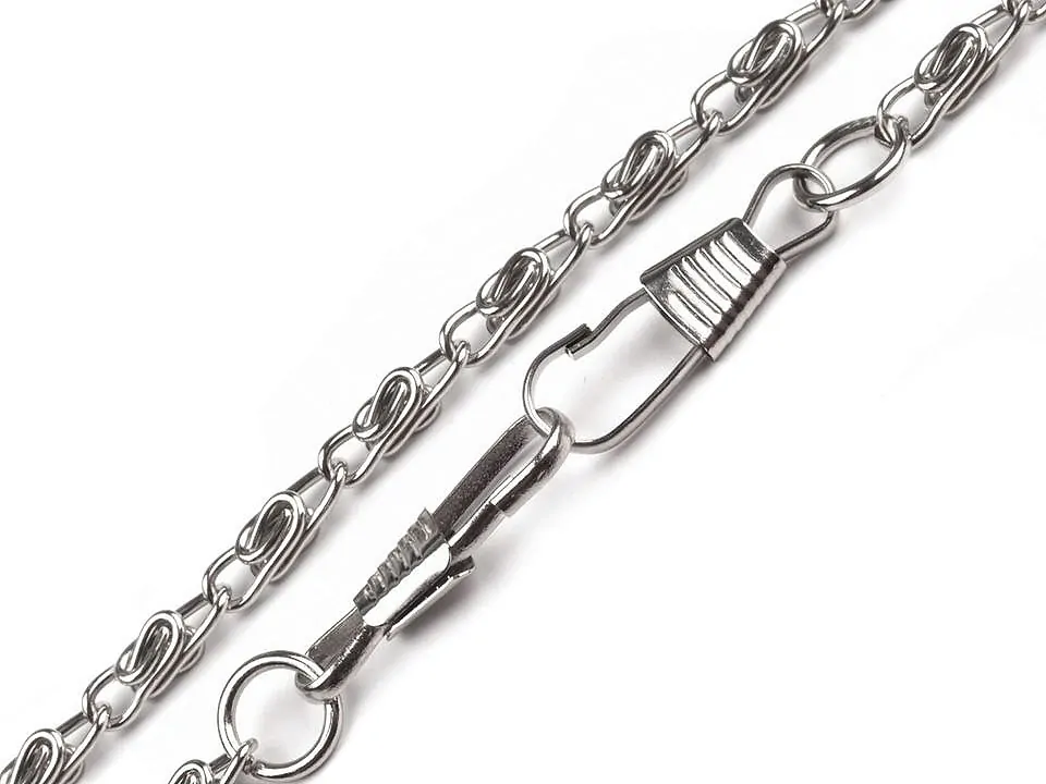 90 cm retiazka s karabínou strieborná