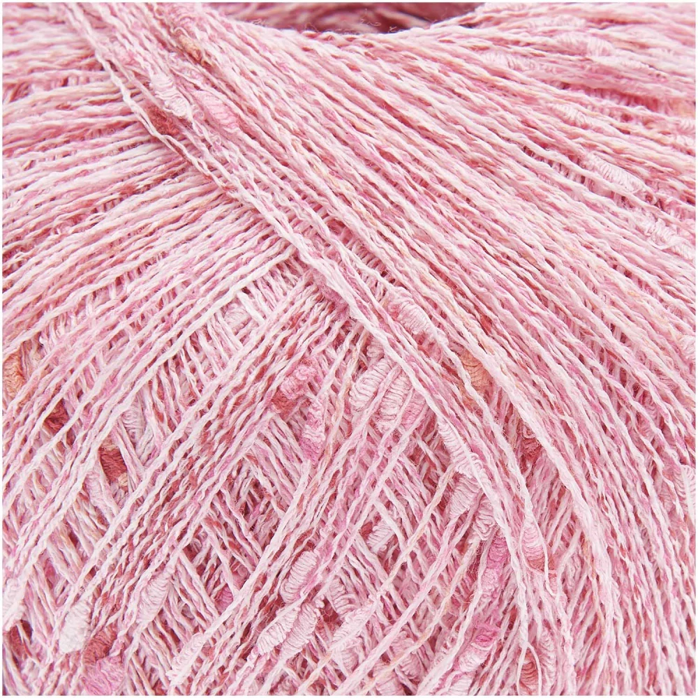Make It Tweed 003 - ružová tenká pripletacia priadza s nopkami