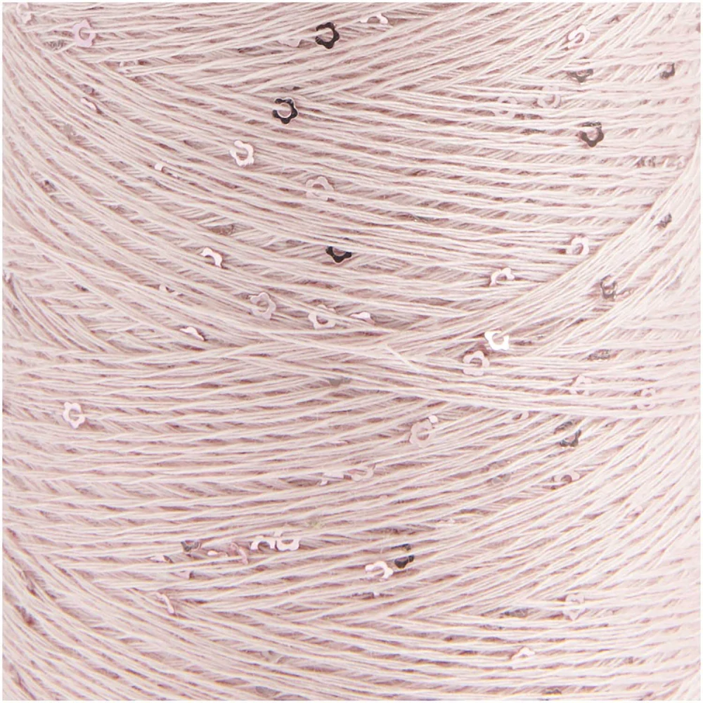 Make It Blümchen 001 - ružová tenká pripletacia priadza s flitrami