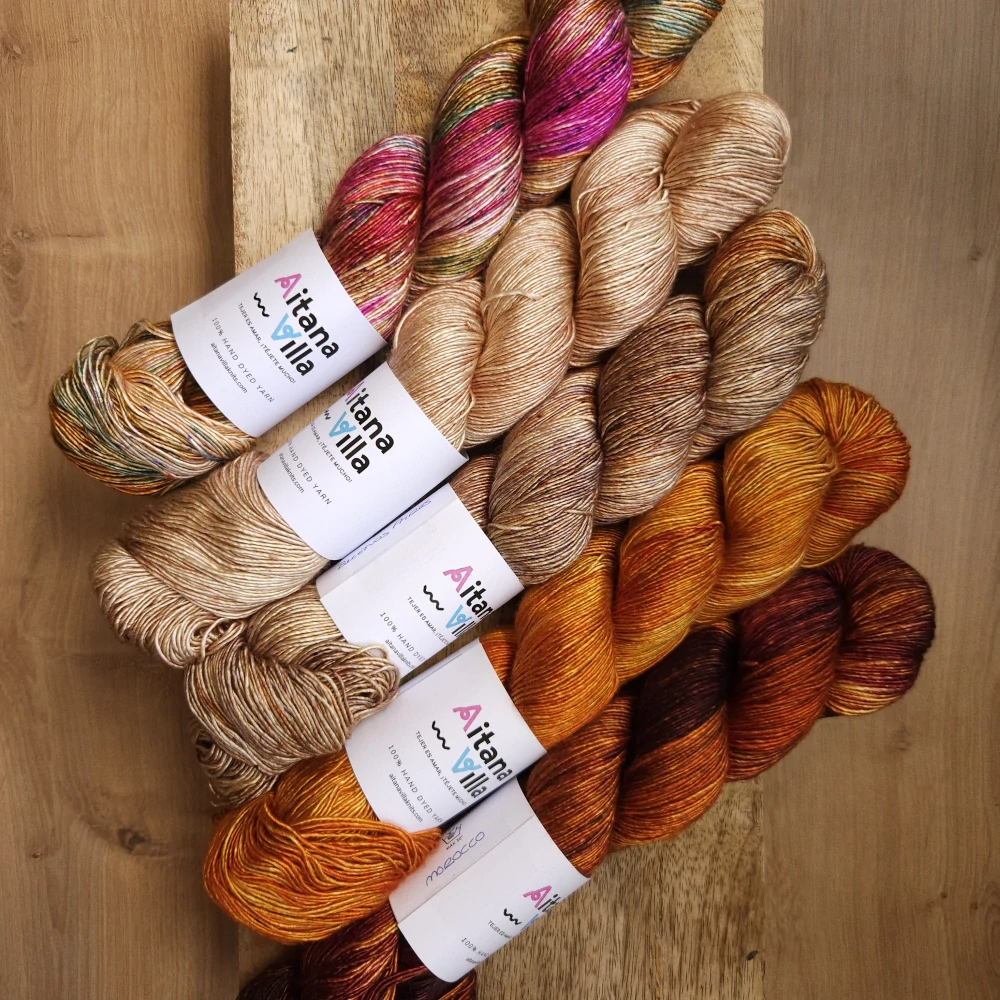 Emmy - Whisper - bežovo vintage modrá priadza zo 100% morušového hodvábu - iba 1ks!