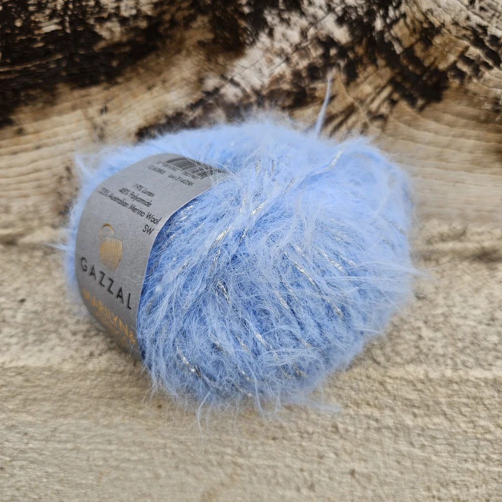Marilyn & Merinos Lurex 8273L - tmavo modrá chlpatá vlna s modrým lesklým vláknom